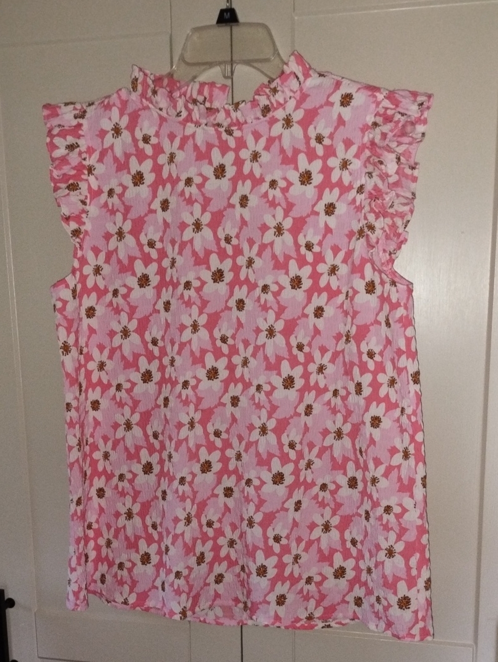 Staccato Pink Floral Ruffle Sleeve Blouse